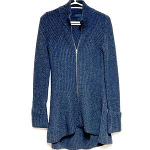 INTERMIX
Gina Zip-Up Grey Fit and Flare Chunky Cable Knit Wool Cardigan Sz S
